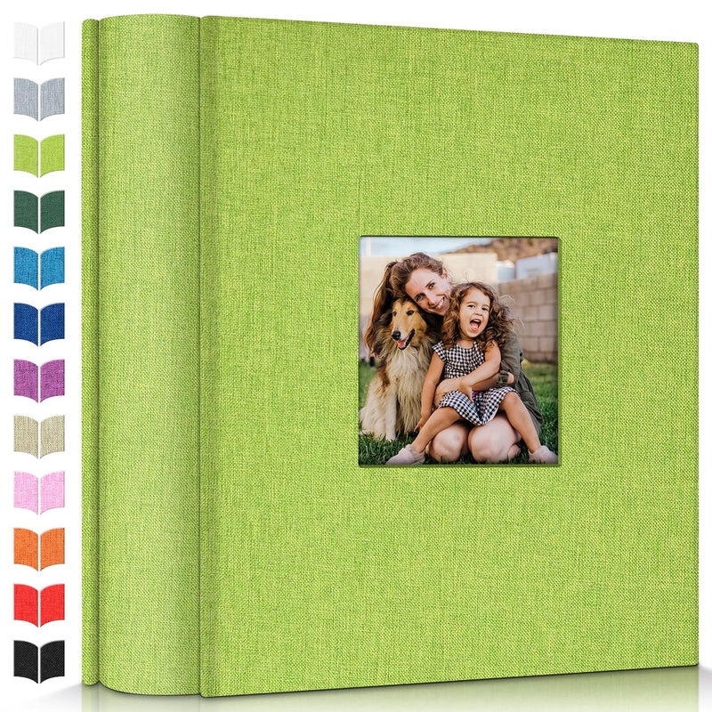 Artfeel Photo Album 4x6 with 1000 Pockets,Slip-in Picture Albums,Linen Cover Memory Book with Front Window,White Page Vertical Photo Book for Wedding,Family,Anniversare,Baby,Vacation - Image 1